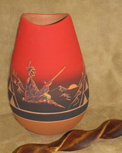 Lakota Peace Pipe Vase