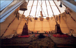 Inside view of a beautiful tipi