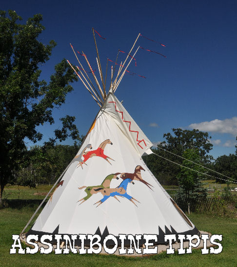 Painted teepee from Assiniboine Tipis
