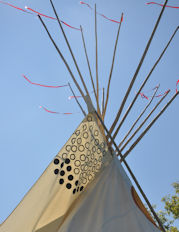 Dakota Teepee poles w. Ribbons